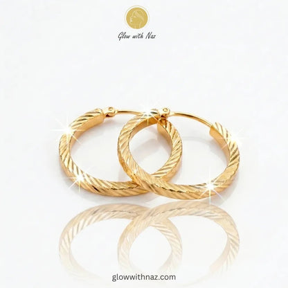 Twisted Gold Simple Hoop Earrings - Twisted Gold Simple Hoop EarringsJewelryGlow With NazGlow With NazTwisted Gold Hoop Earrings