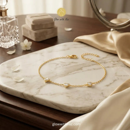 Zircon Station Chain Bracelet - Zircon Station Chain BraceletJewelryGlow With NazGlow With NazN-B027N-B027Zircon Station Chain Bracelet